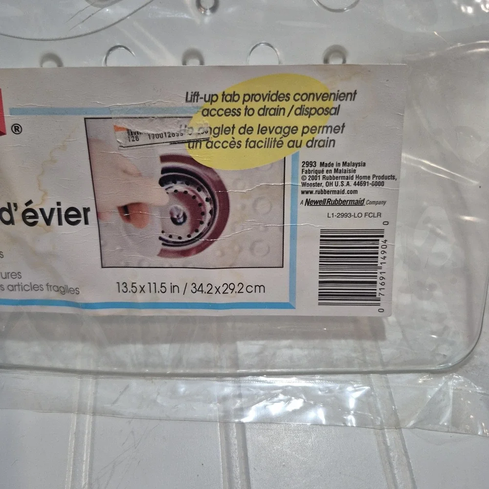 Rare Vintage 2001 Rubbermaid Sink Protector Rubber Mat 13.5